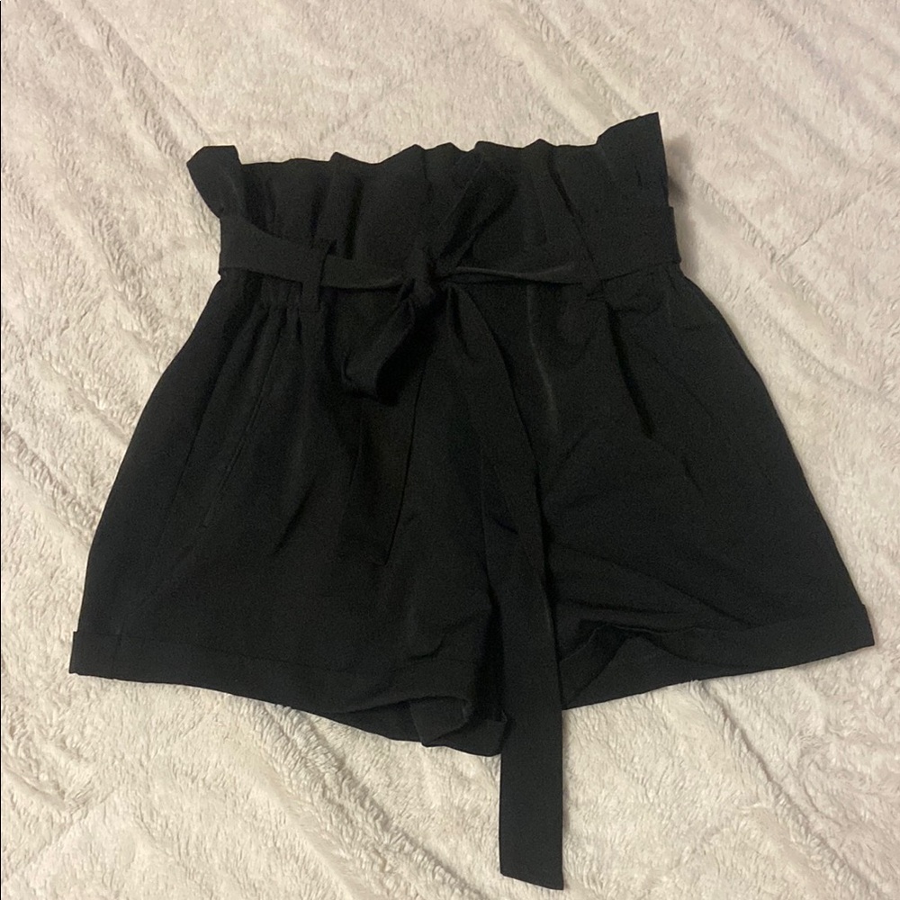 Black High-Waisted Women's Shorts
